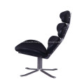 Corona Swivel Leather Lounge Chair